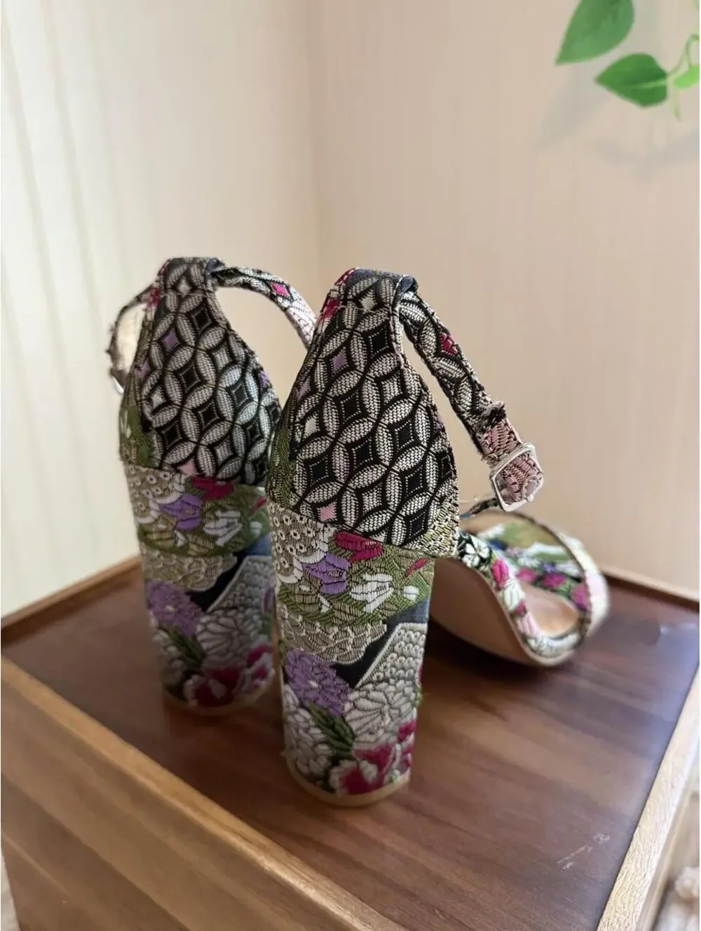 Steve Madden Carrson Floral Brocade Block Heel Sandals